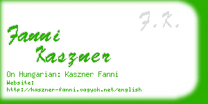 fanni kaszner business card